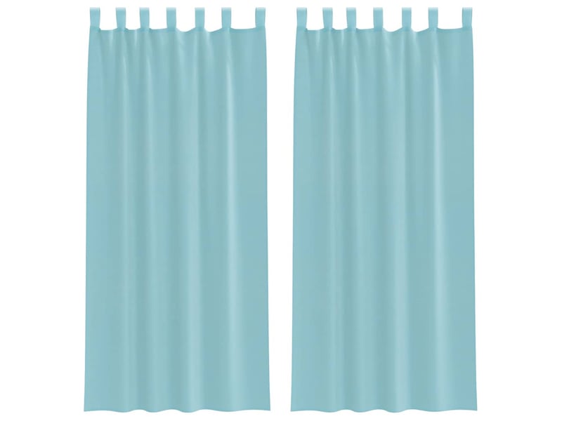  Lot de 2 rideaux en voile, voilages avec passe-tringles turquoise cf44497  - Conforama A