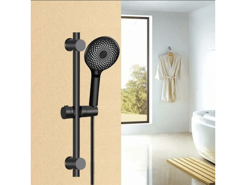 Support de douche pour tringle de douche de 18 à 25 mm, en abs solide, support de pomme de douche épais et amélioré, noir mat - Conforama E