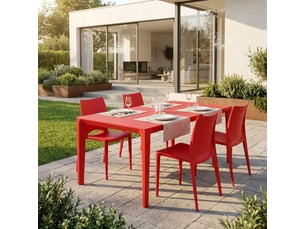 Lot de 4 chaises empilables en polypropylène lione - rouge