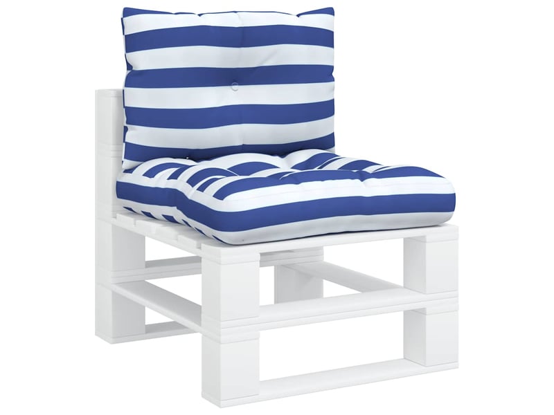  Lot de 2 coussins de palette, coussins de canapé rayures bleuesblanches cf59590  - Conforama C