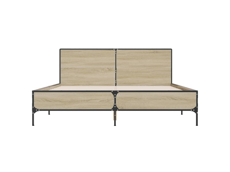  Lit double- lit adulte -  cadre de lit sans matelas chêne sonoma 160x200 cm  - Conforama C