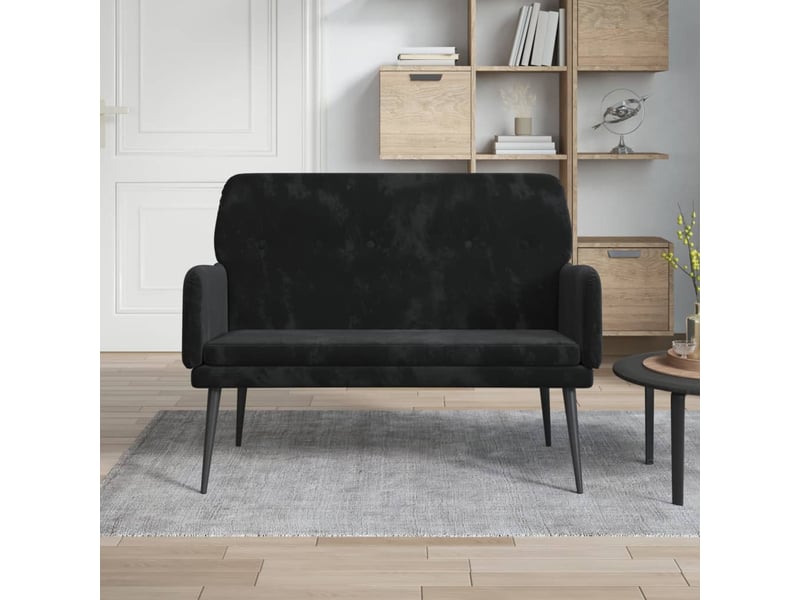  Banc chambre, banc de lit noir 108x79x79 cm velours shl24165  - Conforama B
