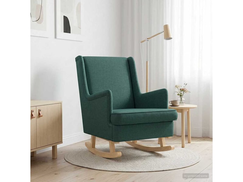  Vidaxl chaise à bascule vert foncé 62 x 80 x 85 cm tissu  - Conforama B