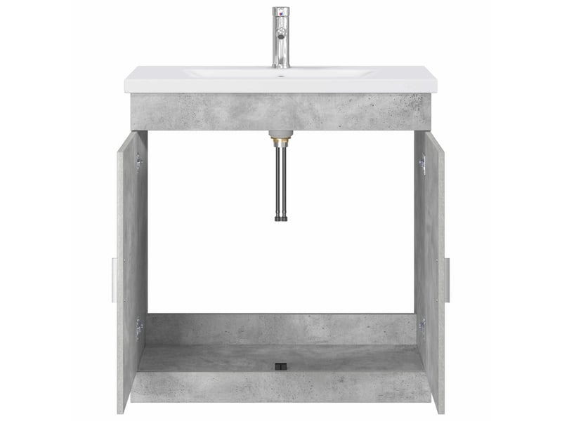  Ensemble de mobilier de salle de bain gris béton shl4610  - Conforama C
