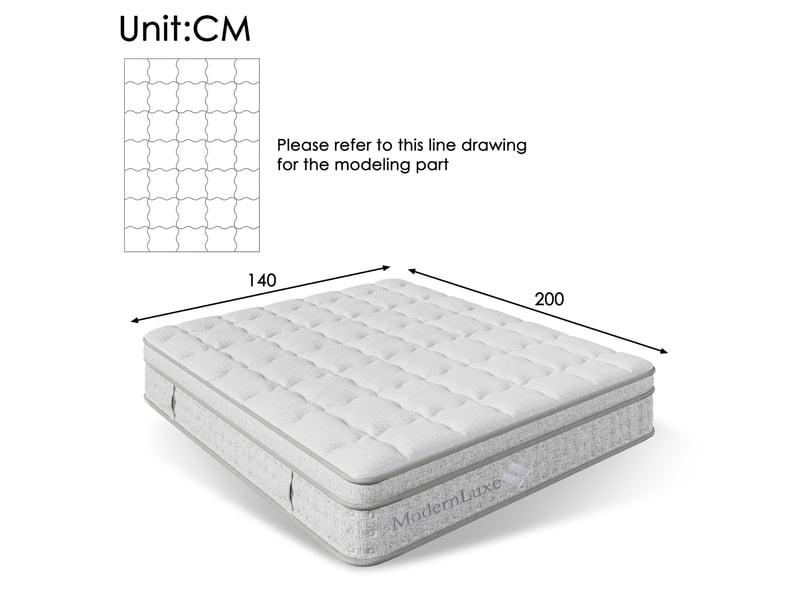  Matelas hybride modenvie 140 x 200 cm 7 zones ressorts ensachés mousse froide h3 25 cm  - Conforama C