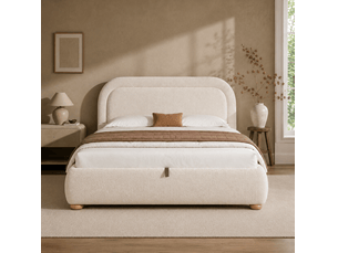 Lit avec rangement 140x190 cm COVREO coloris beige