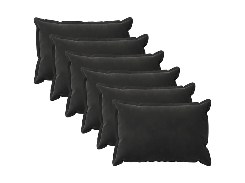  Lot de 6 coussins avec oreiller, coussins décoratifs houten noir fløjl cf51264  - Conforama A