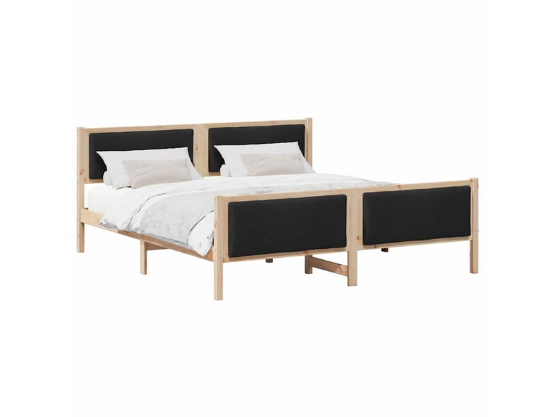 Lit double- lit adulte - cadre de lit avec tête de lit noir 180 x 200 cm tissu - Conforama B