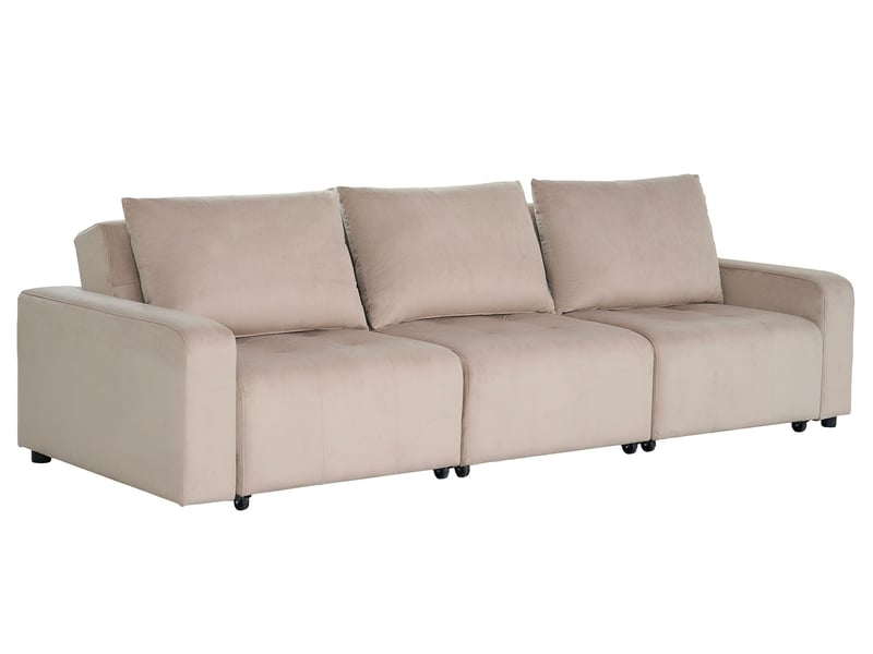  Canapé 3 places convertible et modulable castelo velours taupe Castelo - Conforama A
