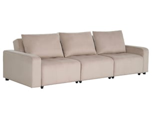 Canapé droit fixe MENZZO Castelo 4 places Velours taupe