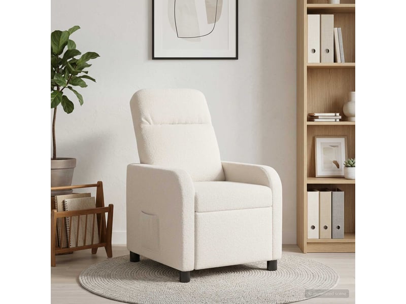  Vidaxl fauteuil inclinable crème bouclé  - Conforama B