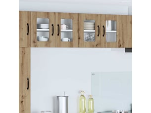 Meuble mural de cuisine, cabinet en verre mural 2 pcs chêne artisanal shl2731