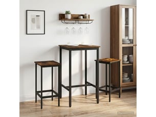 Lot de 2 tabouret de bar, chaise de bar chêne fumé 40x32x64 cm shl66213