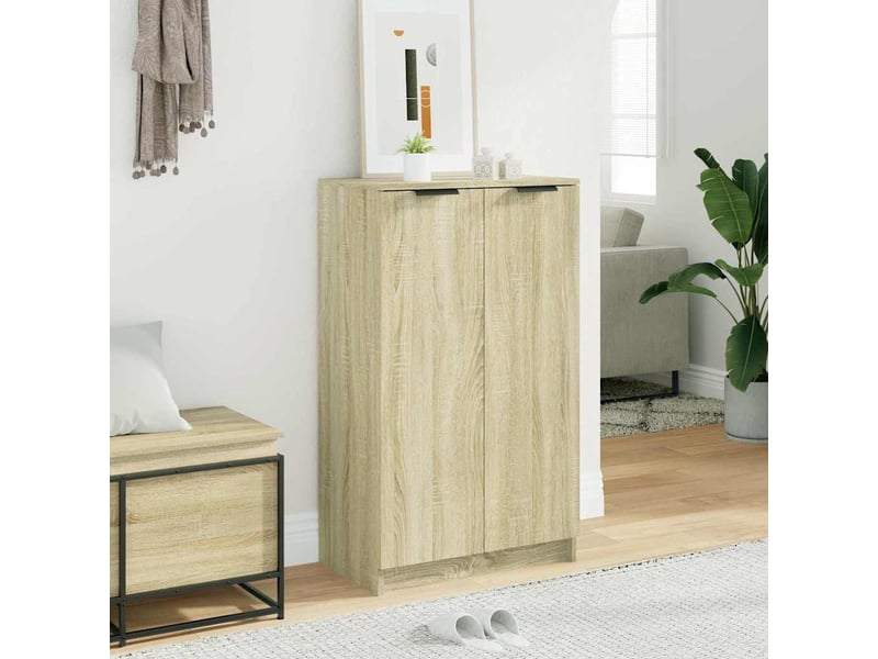  Meuble à chaussure, armoire à chaussures chêne sonoma 59x35x100,5cm bois d'ingénierie  - Conforama C