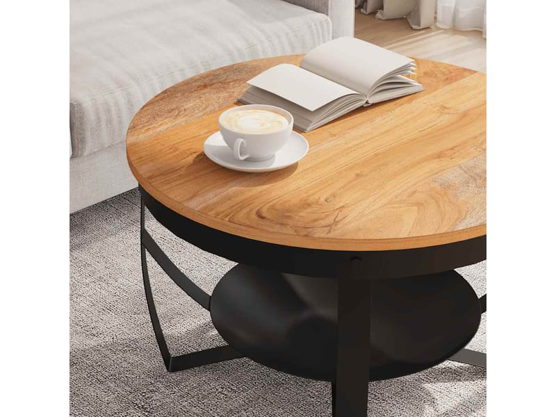  Table basse | table de salon ø68x43 cm bois d'acacia solide  - Conforama D