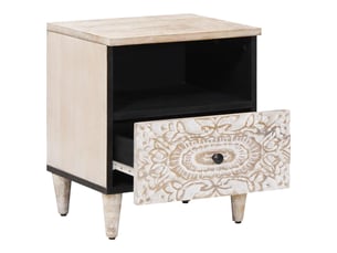 Table de chevet avec tiroir 2 pièces blanc 40 x 33 x 46 cm