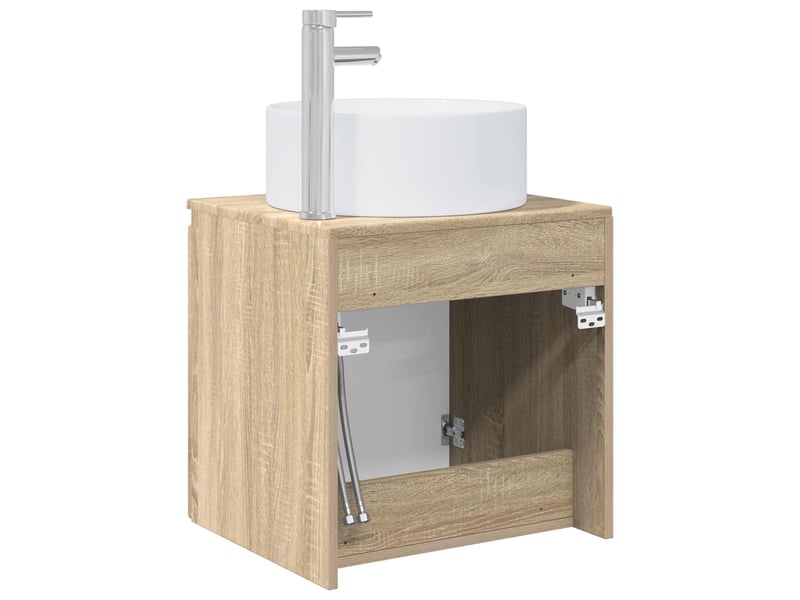  Meuble de lavabo mural, rangement salle de bain chêne sonoma 49.5x44.5x65.5 cm  - Conforama E