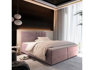 Lit avec rangement 160x200 cm <strong>MASSENO</strong> <strong></strong> coloris rose