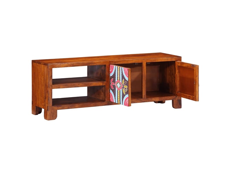  Meuble tv - banc tv - meuble de rangement multicolore 110x30x40 bois d'acacia massif  - Conforama D