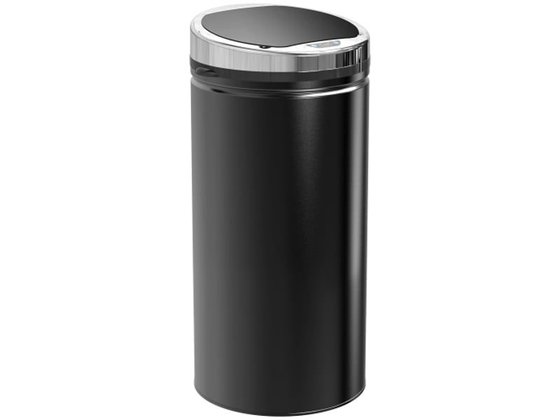  Poubelle automatique 42 l à capteur, couvercle, acier inoxydable, noire, cuisine, bureau et salle de bain  - Conforama A