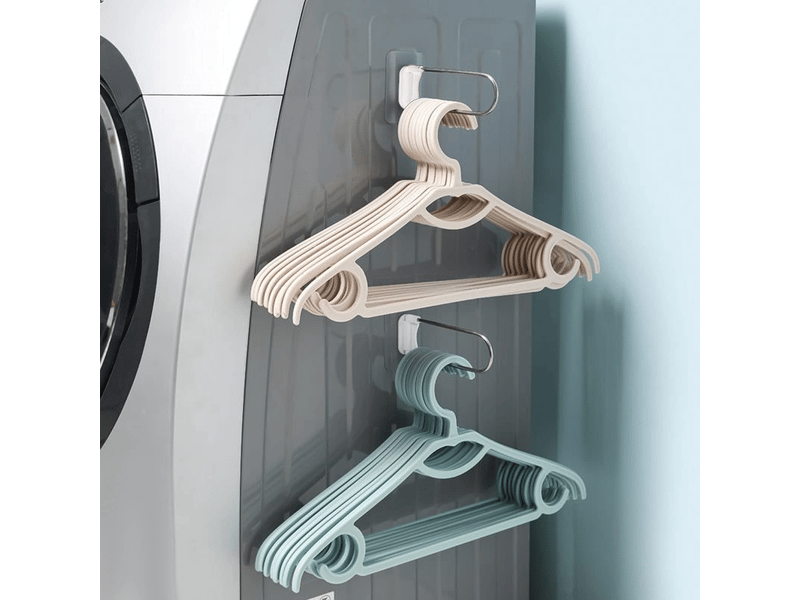 Organisateur de cintres en acier inoxydable en forme de u pour salle de bain, balcon, blanc - Conforama C
