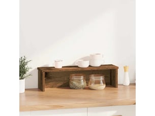 Étagère de cuisine empilable, rangement de cuisine vieux bois 50x15x16 cm cf41437