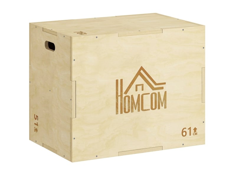 Box pliométrique 3-en-1 61x51x76 cm avec poignées bois naturel  - Conforama A