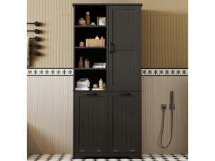 Armoire battante coloris noir largeur 35 cm