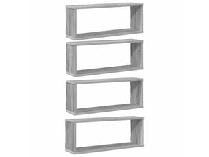 Lot de 4 étagères murales cube, étagères suspendues sonoma gris 60x15x23 cm bois cf43248