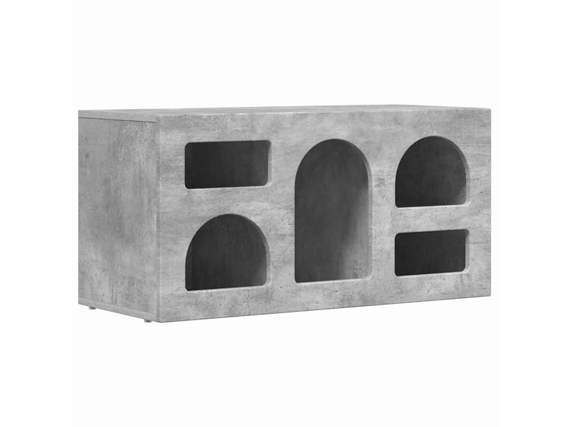  Meuble tv - banc tv - meuble de rangement elst 80 x 35 x 40 cm gris béton bois d'ingénierie  - Conforama A