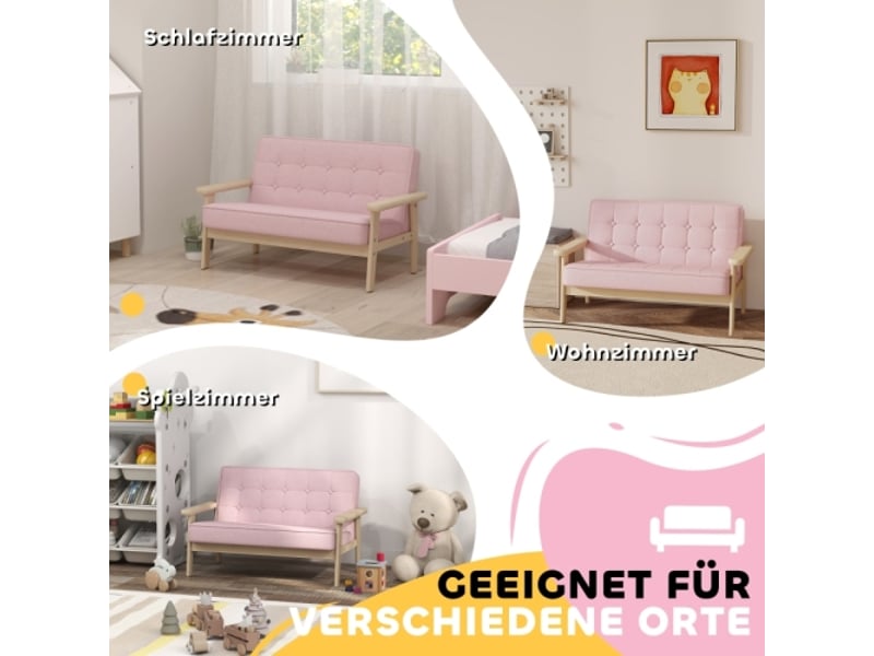  Fauteuil enfant rose, cadre bois, aspect velours, rembourré, pour enfants 3-15 ans  - Conforama D