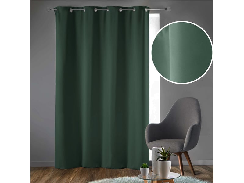  Lot de 2 rideaux à œillets grande hauteur 135 x 280 cm occultants unis occult cèdre  - Conforama B