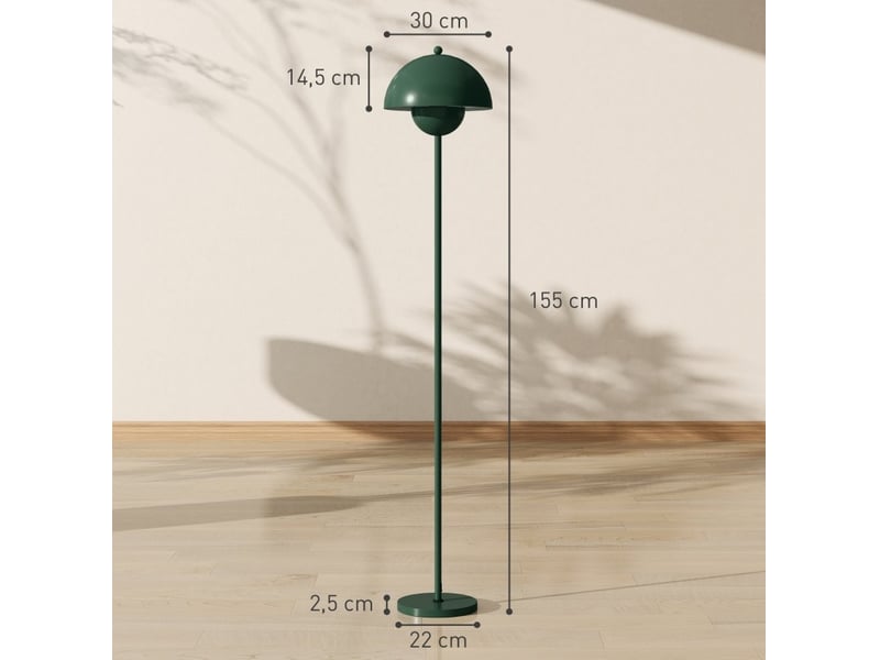  Lampadaire acier vert avec interrupteur au pied e27 evryae  - Conforama E