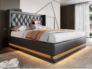 Lit coffre 160x200 cm BGSRYAO coloris noir