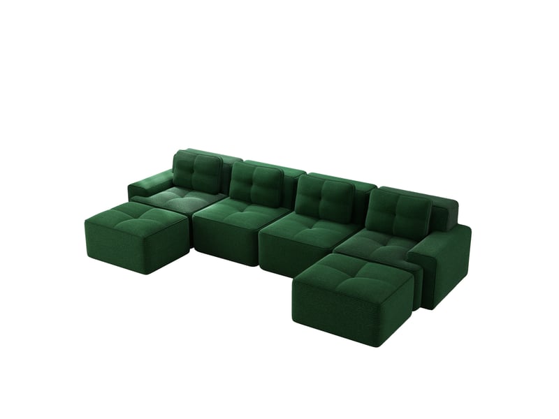 Canapé modulaire panoramique 4 places 382x177x69 cm sans montage vert - Conforama A