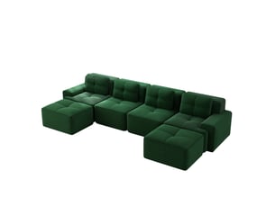 Canapé modulaire panoramique 4 places 382x177x69 cm sans montage vert