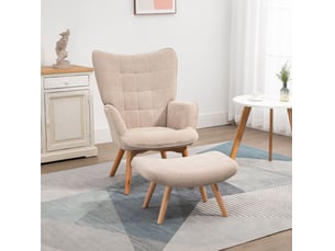 Fauteuil fixe MAISENTIEL Velours côtelé beige vendu A l'unité