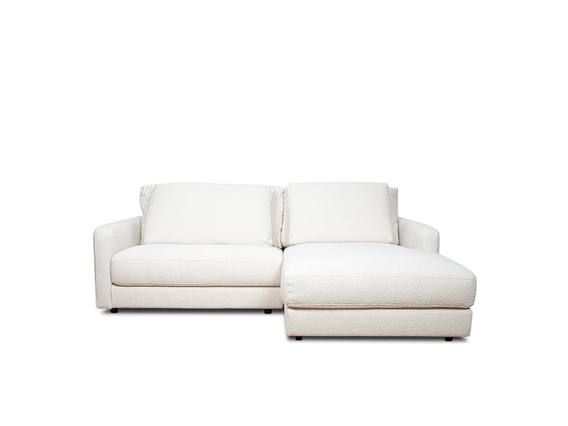 Canapé venezia laine bouclée angle d blanc cassé 3 pl 3CA56.AS.3A.D.01 - Conforama A
