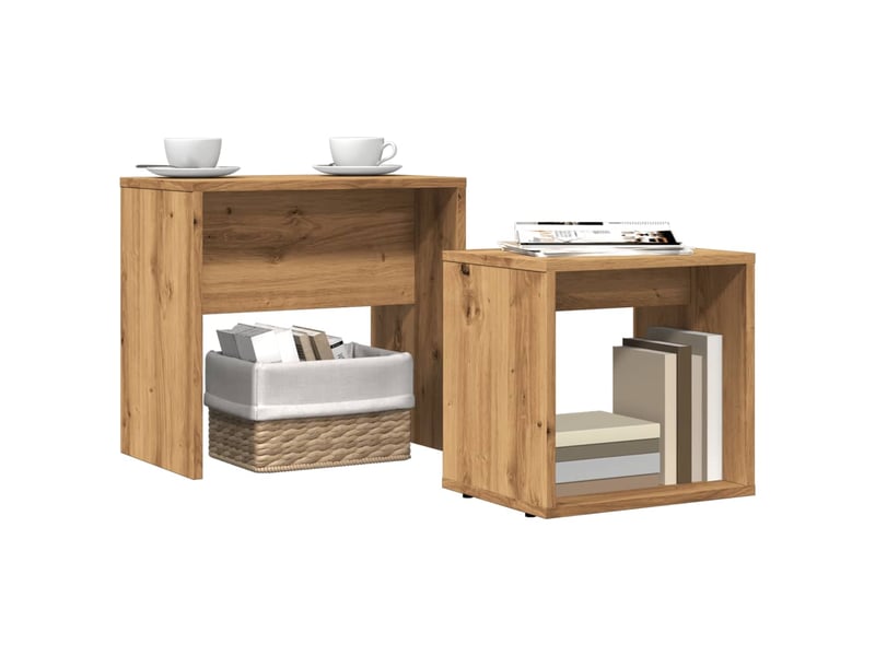  Tables basses gigognes 2 pcs | table de salon chêne artisanal bois d'ingénierie  - Conforama C