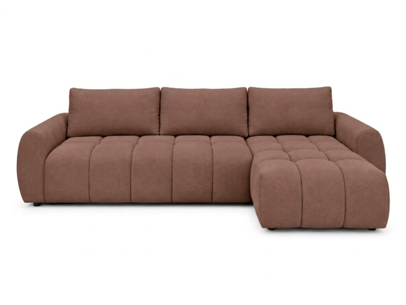 Bobochic canapé d'angle réversible convertible coffre fuji ouverture express tissu chiné rouge  réversible FUJI - Conforama A