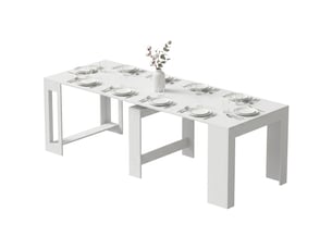 Console extensible pour 10 personnes, blanche