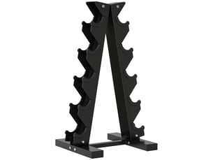 Support à haltères en acier à 5 niveaux avec inserts en plastique, 35 x 33 x 66 cm, noir