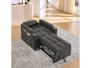 Fauteuil convertible   Tissu gris