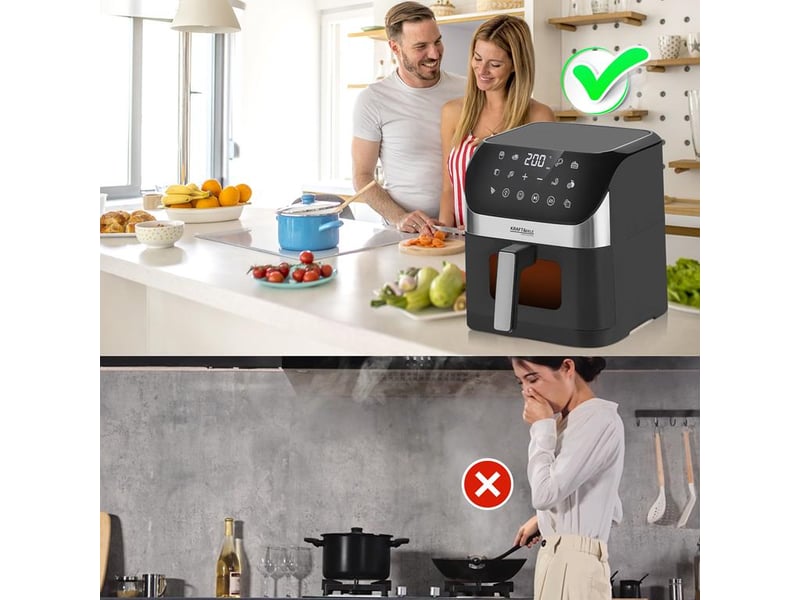  Friteuse à air chaud 6 l sans huile puissance 2000 w écran led kd4108  - Conforama E