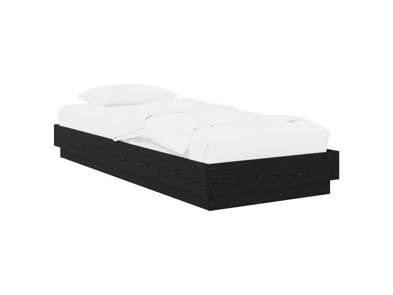  Lit simple- lit adulte -  cadre de lit au sol chêne noir 80 x 200 cm bois d'ingénierie  - Conforama A