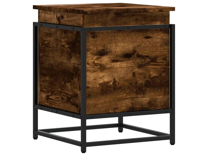 Boîte de rangement, coffre de rangement avec couvercle chêne fumé bois d'ingénierie shl737 - Conforama A