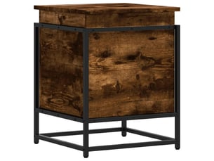 Boîte de rangement, coffre de rangement avec couvercle chêne fumé bois d'ingénierie shl737