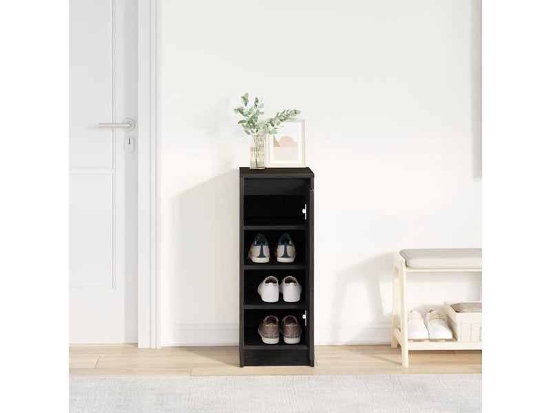  Meuble à chaussure | armoire à chaussures chêne noir 29,5x34x76 cm bois d'ingénierie  - Conforama C