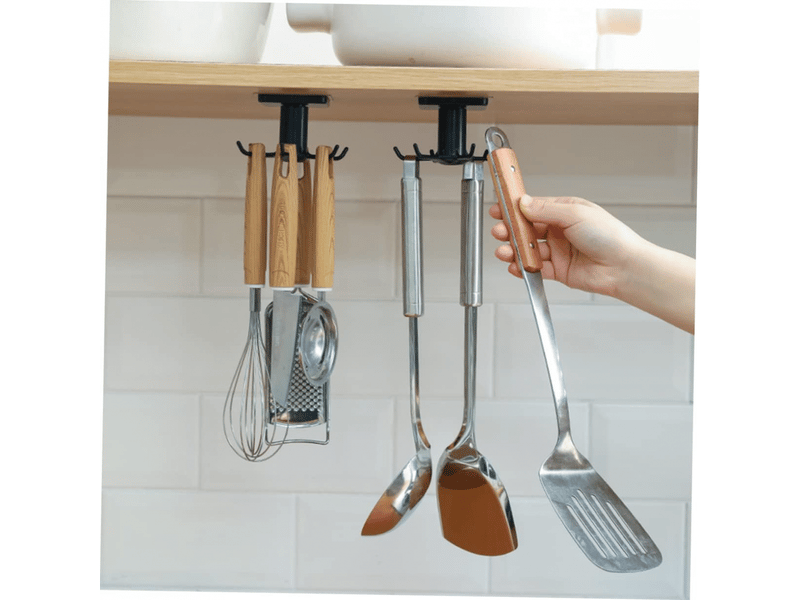  Organisateur d'ustensiles de cuisine rotatif à 360° – crochets sous-meuble – ensemble de 3 pièces (noir + blanc + rose, multicolore FC-ZLS-04791MF - Conforama B
