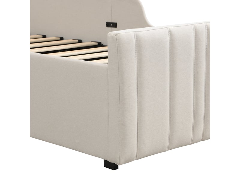  Lit enfant 90x200 cm avec rangement et coffre hydraulique, beige, hauteur 102 cm N634U0043B - Conforama W